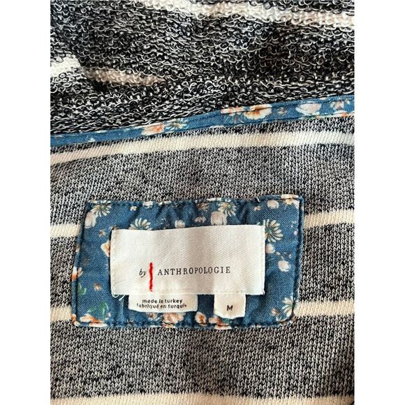 Anthropologie Devin Textured Sweatshirt Toned Grey Striped Sweater sz medium - Picture 13 of 14